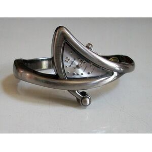 Women’s triangle hematite finish fashion bangle cuff casual watch